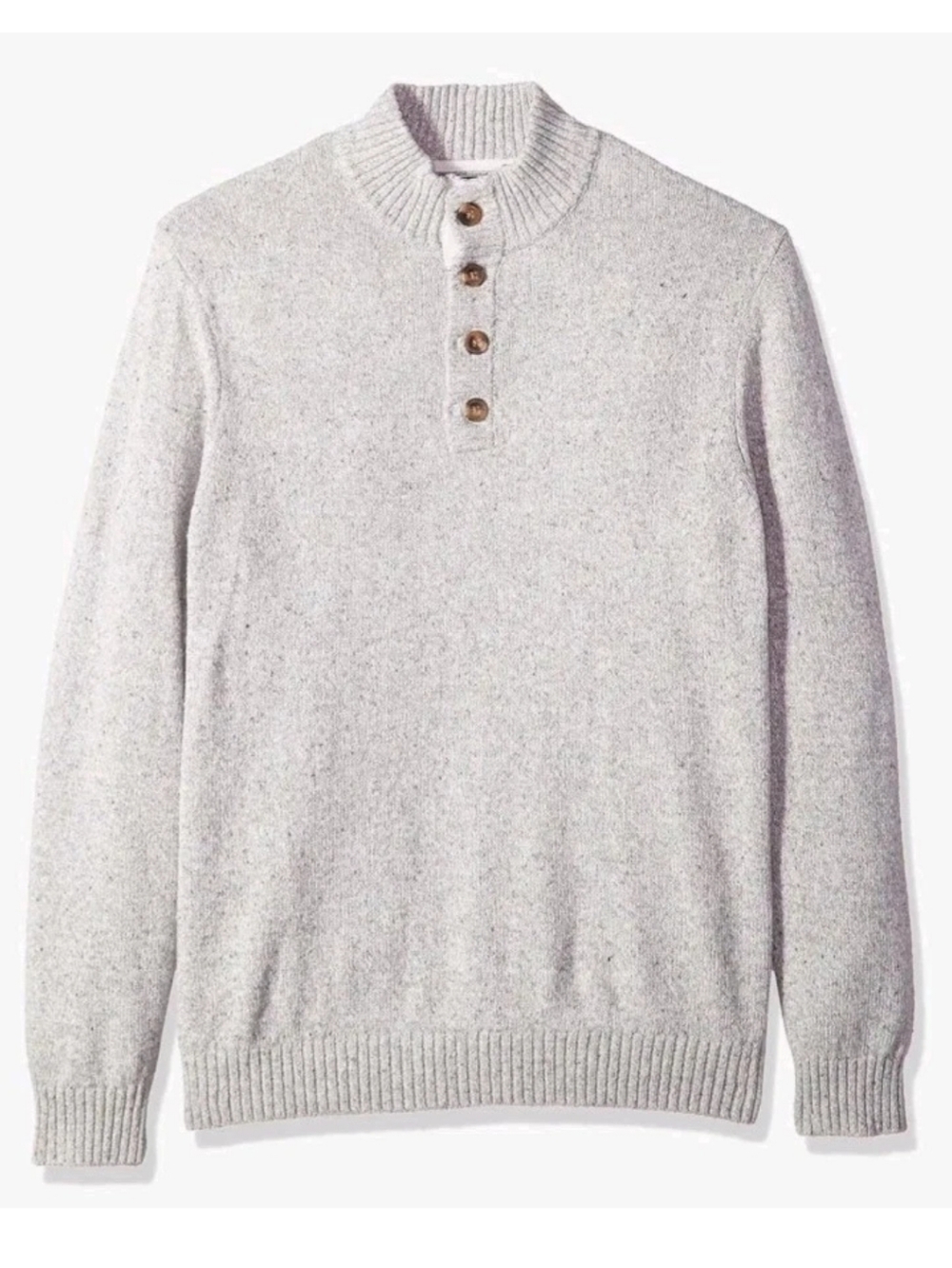Izod Qtr Button Mock Neck Henley Sweater Men Sz XL Vanilla Ice Cotton Preppy Nwt